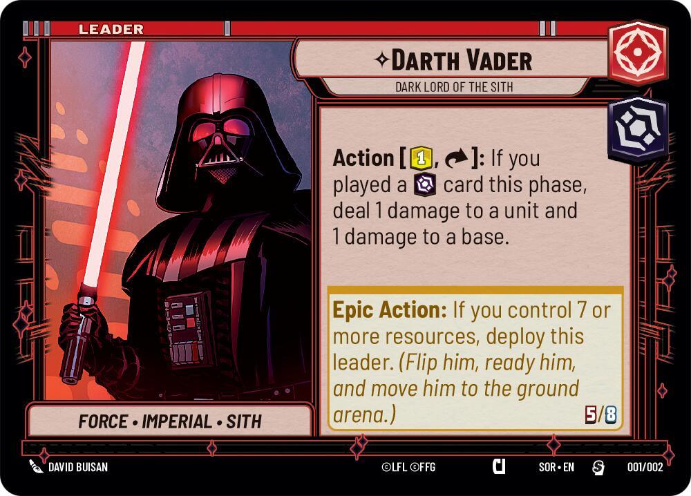 Darth Vader - Dark Lord of the Sith (Prerelease Promo) (001/002) [Spark of Rebellion Promos] (ONLINE ORDER ONLY)