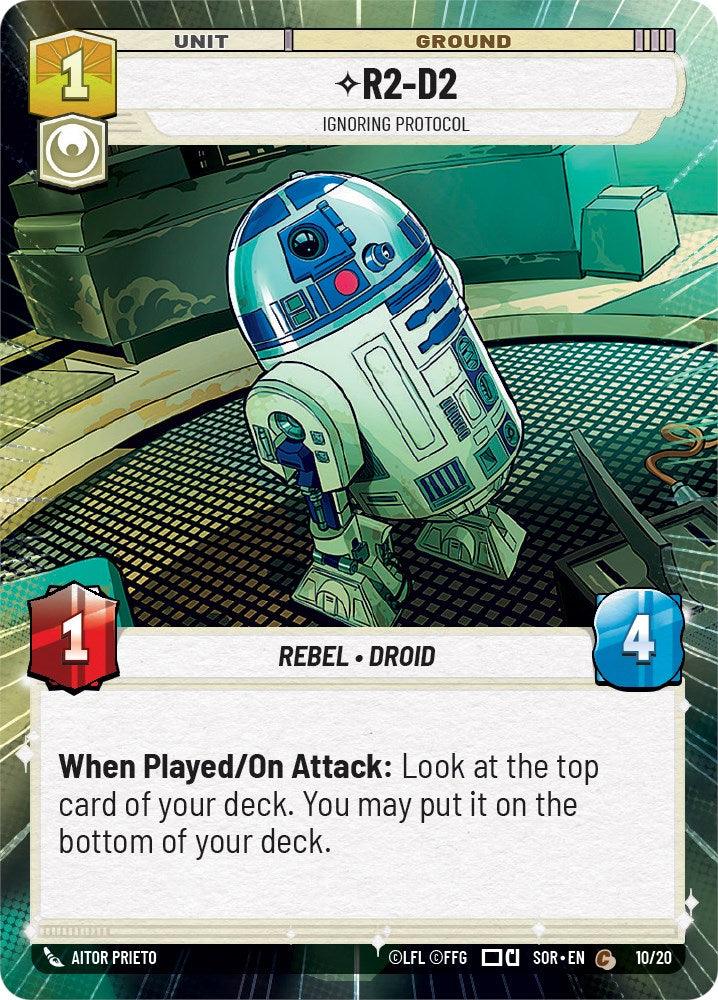 R2-D2 - Ignoring Protocol (Hyperspace) (Weekly Play Promo) (10/20) [Spark of Rebellion Promos] (ONLINE ORDER ONLY)