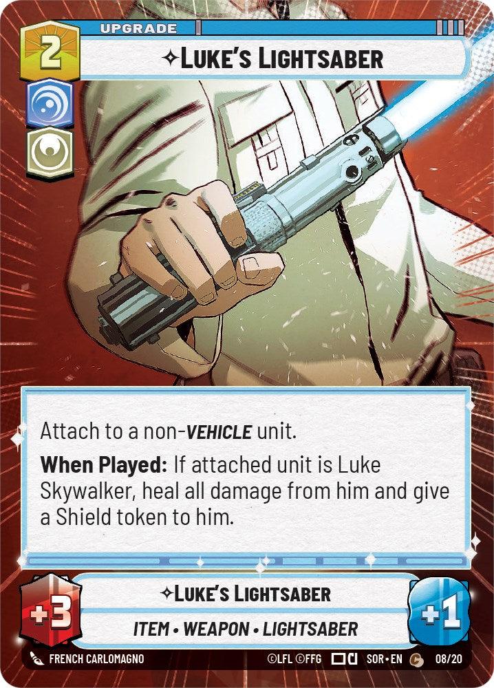 Luke's Lightsaber (Hyperspace) (Weekly Play Promo) (8/20) [Spark of Rebellion Promos] (ONLINE ORDER ONLY)
