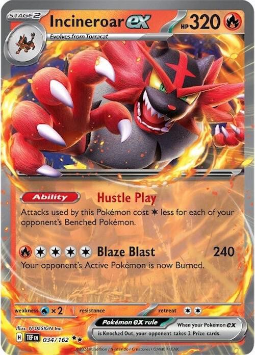 Incineroar ex (034/162) [Scarlet & Violet: Temporal Forces] (Online Only)