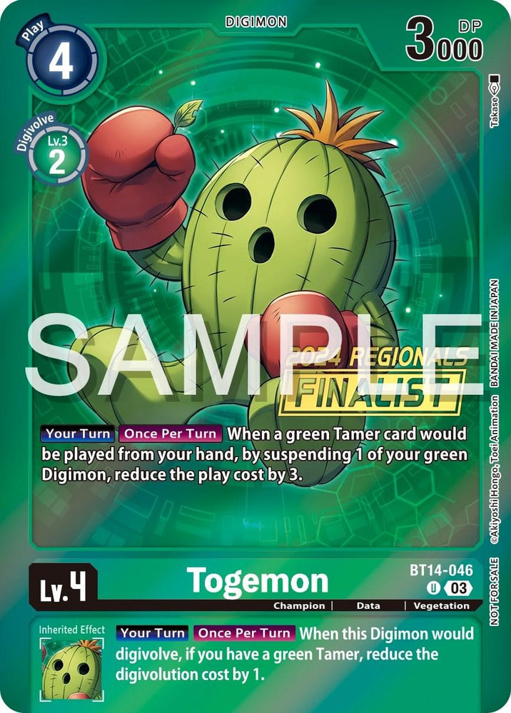 Togemon [BT14-046] (2024 Regionals Finalist) [Blast Ace Promos] (ONLINE ORDER ONLY)