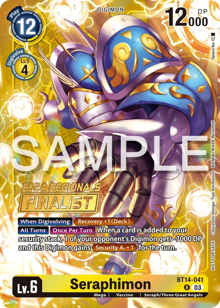 Seraphimon [BT14-041] (2024 Regionals Finalist) [Blast Ace Promos] (ONLINE ORDER ONLY)