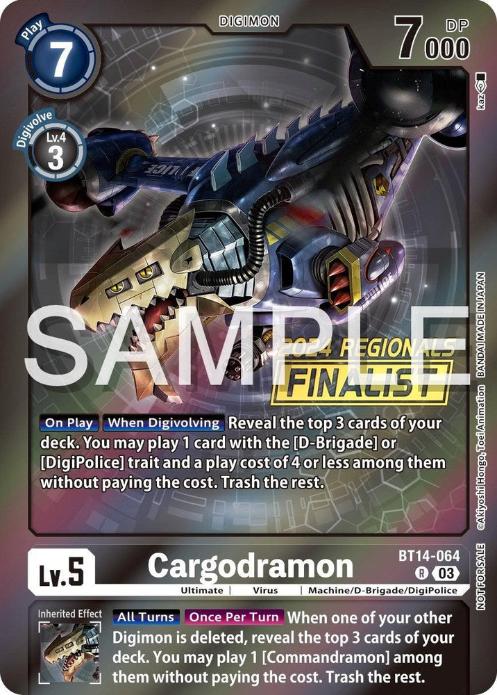 Cargodramon [BT14-064] (2024 Regionals Finalist) [Blast Ace Promos] (ONLINE ORDER ONLY)