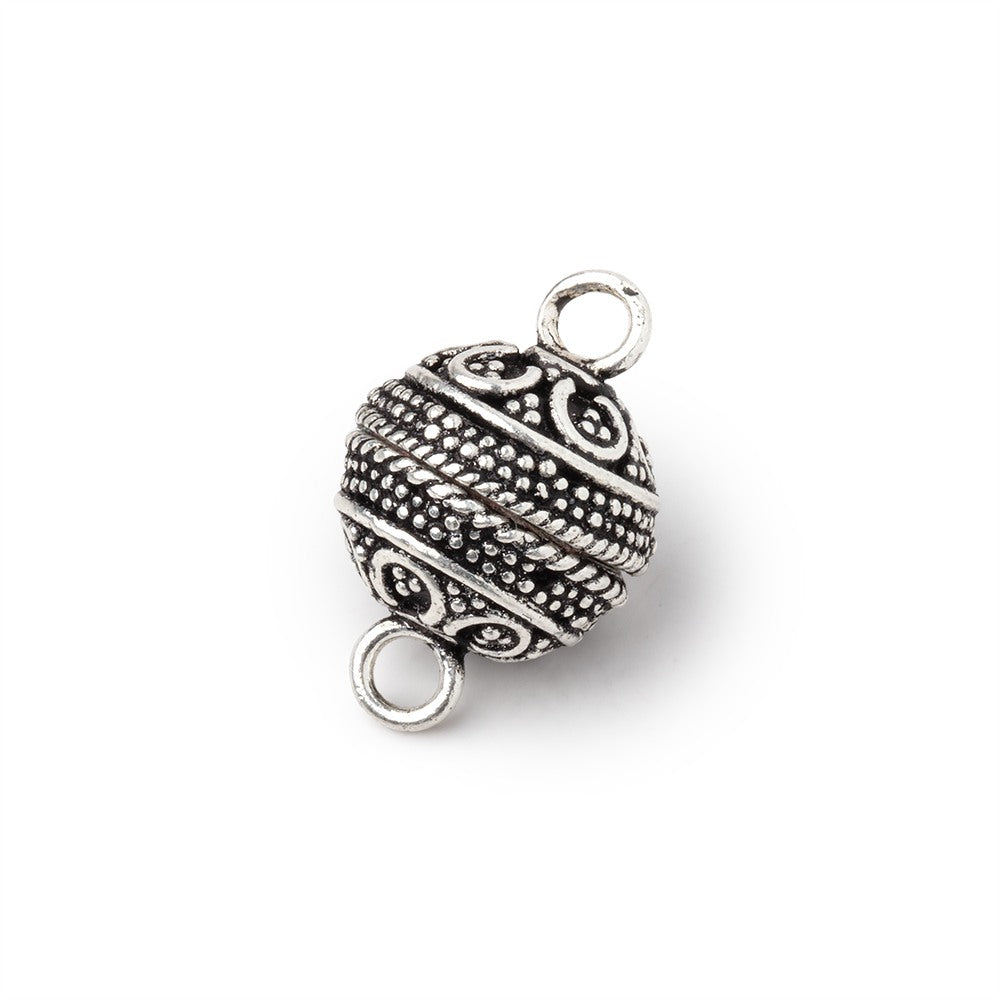 12mm Antiqued Sterling Silver Ball Magnetic Clasp 1 piece (ONLINE ORDER ONLY)