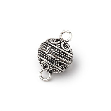 12mm Antiqued Sterling Silver Ball Magnetic Clasp 1 piece (ONLINE ORDER ONLY)