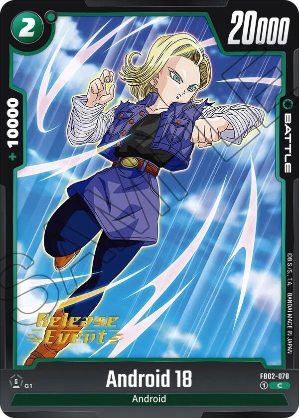 Android 18 (FB02-078) [Blazing Aura Pre-Release Cards] (ONLINE ORDER ONLY)