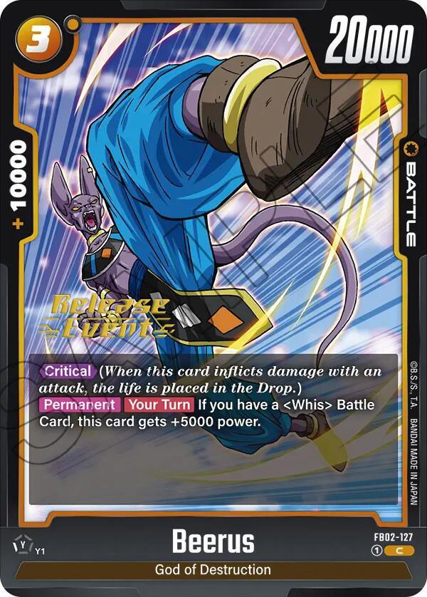 Beerus (FB02-127) [Blazing Aura Pre-Release Cards] (ONLINE ORDER ONLY)