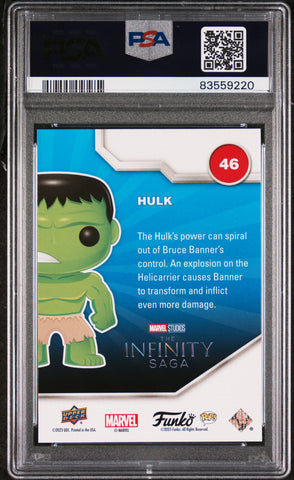 2023 UPPER DECK FUNKO POP MARVEL  HULK PLATINUM #46  PSA 10 (Online Order Only)
