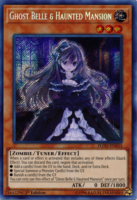 Ghost Belle & Haunted Mansion [FLOD-EN033] Secret Rare (ONLINE ORDER ONLY)