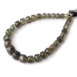 5.5-10.5mm Moss Aquamarine Faceted Cube Beads 8.5 inch 30 pieces (ONLINE ORDER ONLY)