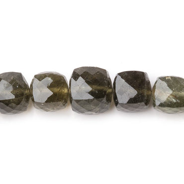 5.5-10.5mm Moss Aquamarine Faceted Cube Beads 8.5 inch 30 pieces (ONLINE ORDER ONLY)