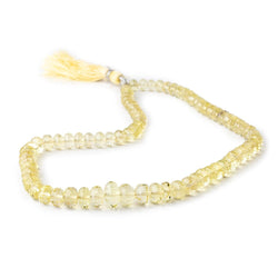 5.5-10mm Lemon Quartz Checkerboard Faceted Rondelles 16 inch 81 Beads AA (ONLINE ORDER ONLY)