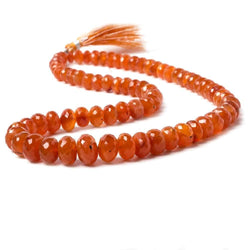 5.5-11mm Carnelian Faceted Rondelles Beads 16 inch 75 pieces (ONLINE ORDER ONLY)