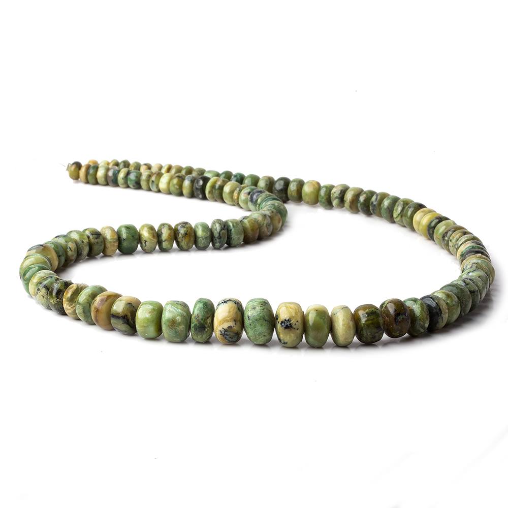 5.5-11mm Green Opal plain rondelle beads 18 inch 90 pieces (ONLINE ORDER ONLY)