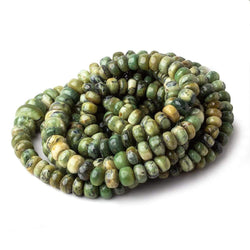 5.5-11mm Green Opal plain rondelle beads 18 inch 90 pieces (ONLINE ORDER ONLY)