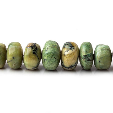 5.5-11mm Green Opal plain rondelle beads 18 inch 90 pieces (ONLINE ORDER ONLY)