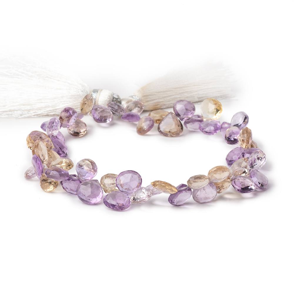 5.5-6.5mm Ametrine Faceted Heart Beads 8 inch 55 pieces (ONLINE ORDER ONLY)