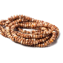 5.5-6.5mm Dark Orange & Brown Fire Opal plain rondelles 17 inch 118 beads (ONLINE ORDER ONLY)