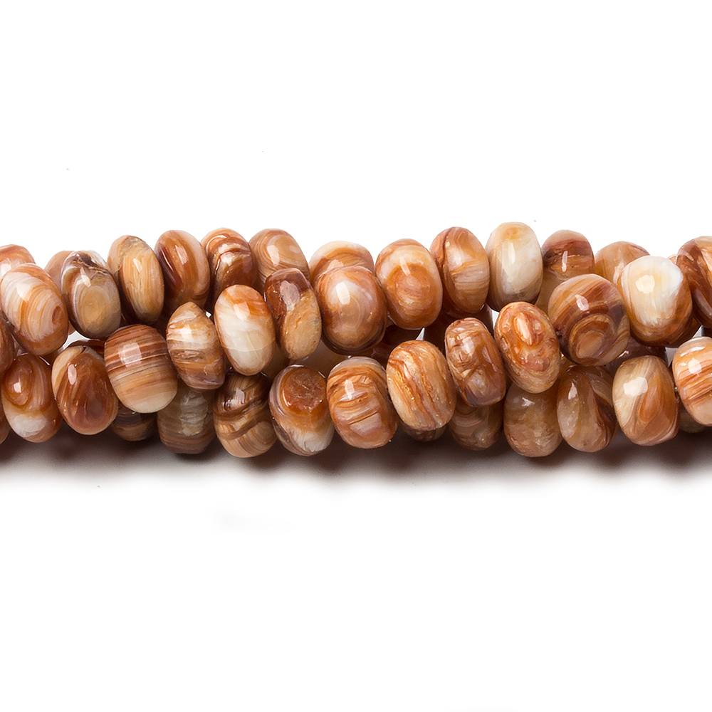 5.5-6.5mm Dark Orange & Brown Fire Opal plain rondelles 17 inch 118 beads (ONLINE ORDER ONLY)