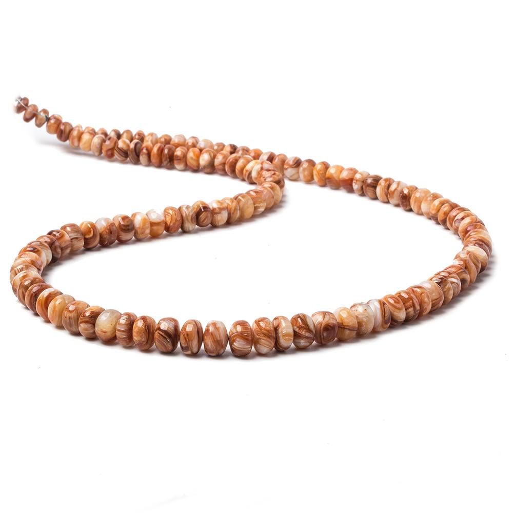 5.5-6.5mm Dark Orange & Brown Fire Opal plain rondelles 17 inch 118 beads (ONLINE ORDER ONLY)