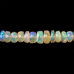 5.5-7mm Golden Ethiopian Opal Faceted Rondelles 18 inch 140 beads AAA (ONLINE ORDER ONLY)