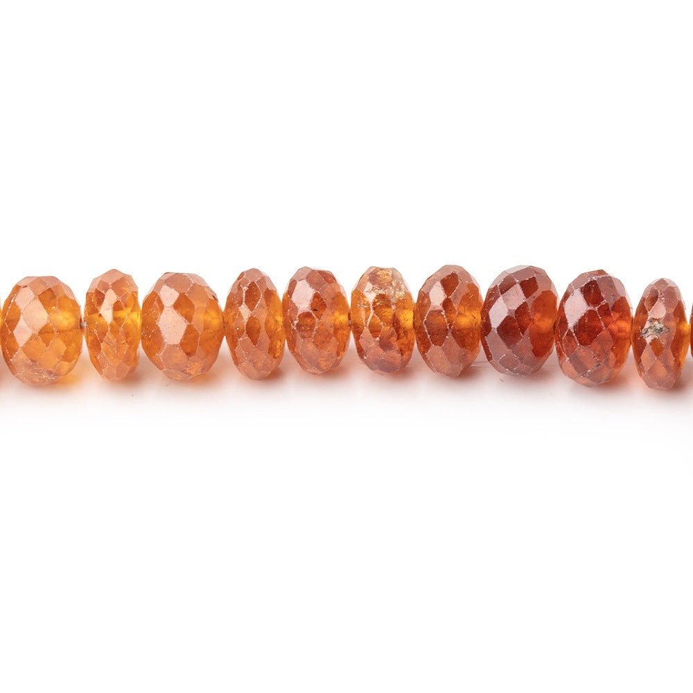 7.5mm Mandarin Garnet Faceted Rondelle Beads 16 inch 98 pieces A (ONLINE ORDER ONLY)