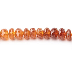 7.5mm Mandarin Garnet Faceted Rondelle Beads 16 inch 98 pieces A (ONLINE ORDER ONLY)