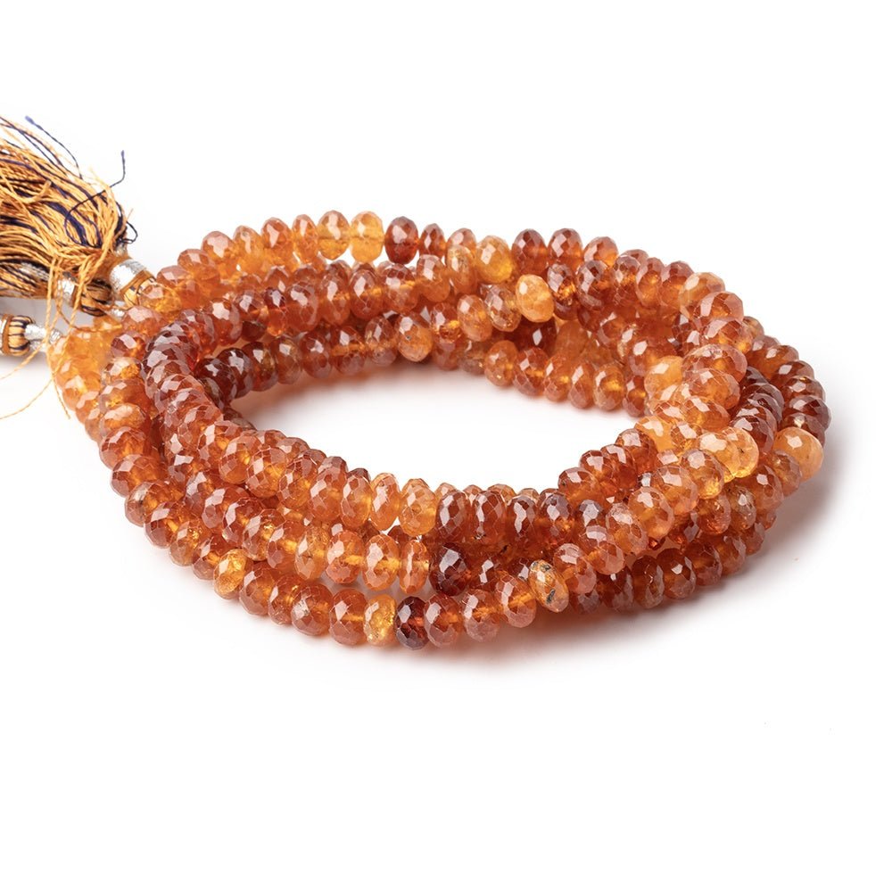 7.5mm Mandarin Garnet Faceted Rondelle Beads 16 inch 98 pieces A (ONLINE ORDER ONLY)