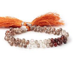 5.5-6.5mm Multi Color Zircon Faceted Tear Drop Briolette 8 inch 84 Beads (ONLINE ORDER ONLY)