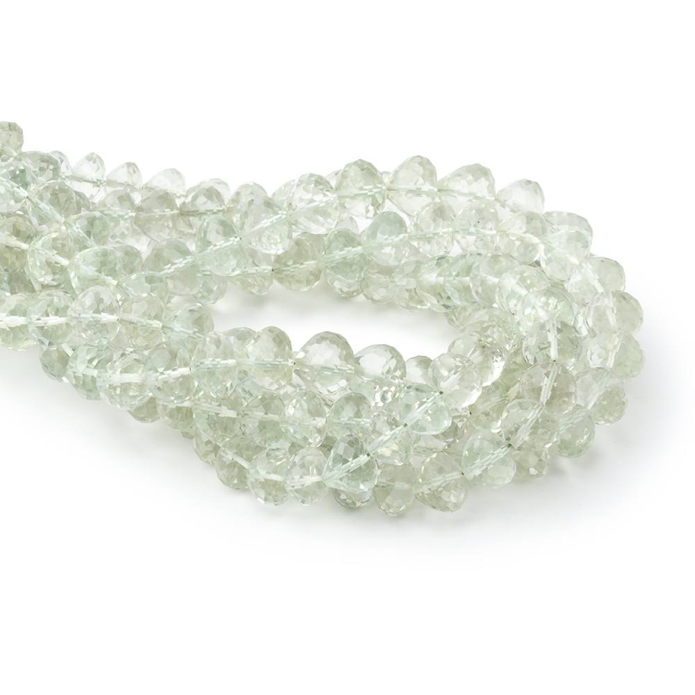 5.5-6.5mm Prasiolite Center Drill Faceted Candy Kiss 8 inch 33 Beads (ONLINE ORDER ONLY)