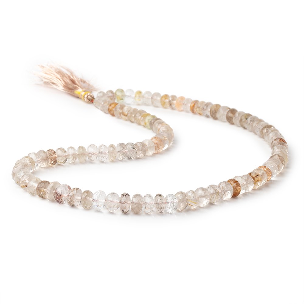 5.5-6.5mm Rutilated Quartz Faceted Rondelle Beads 16 inch 88 pieces (ONLINE ORDER ONLY)