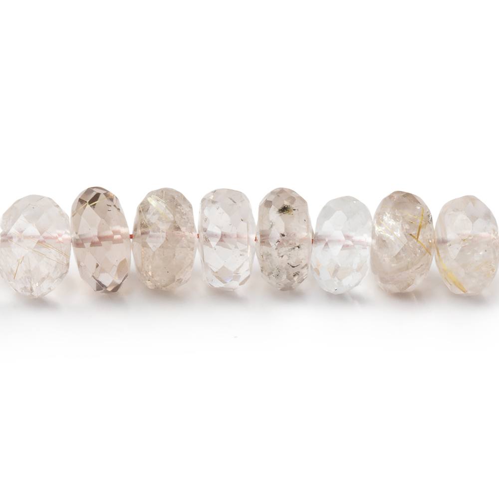 5.5-6.5mm Rutilated Quartz Faceted Rondelle Beads 16 inch 88 pieces (ONLINE ORDER ONLY)