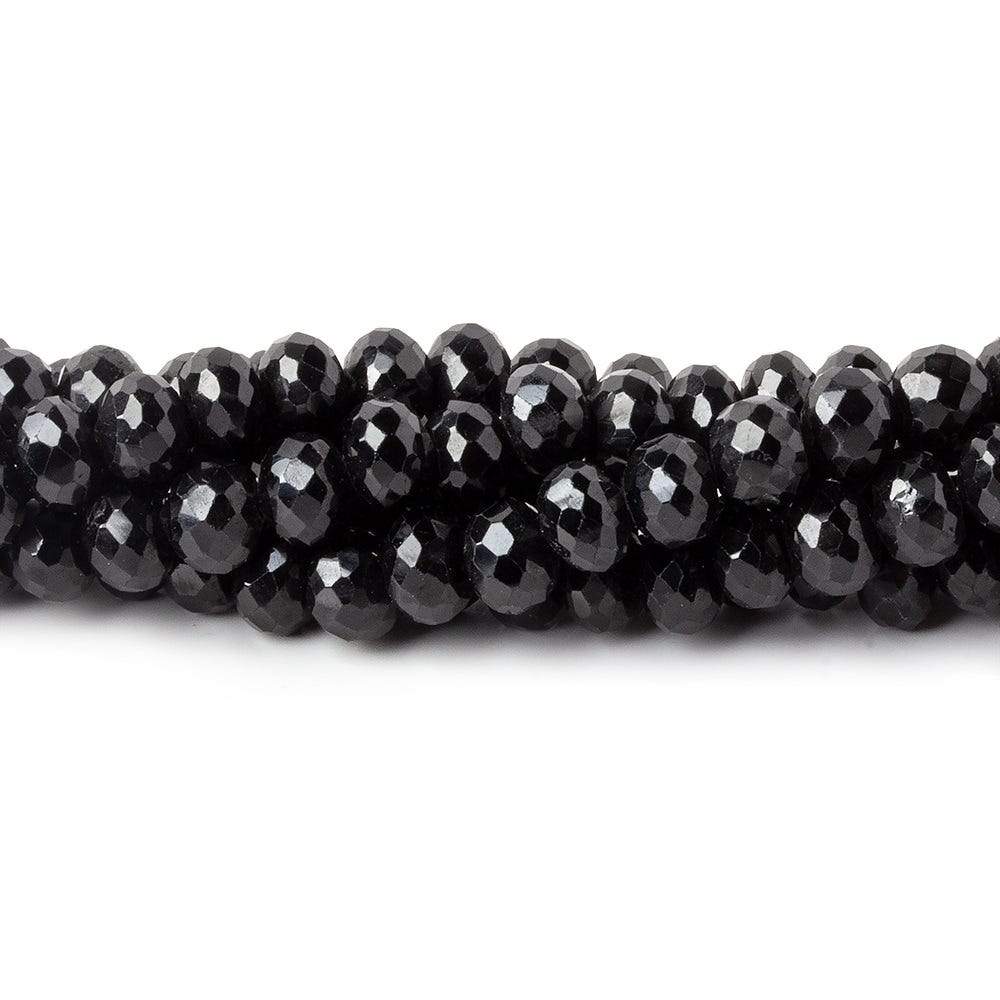 7mm Black Spinel faceted rondelle beads 14 inch 85 pieces AA (ONLINE ORDER ONLY)