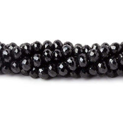 7mm Black Spinel faceted rondelle beads 14 inch 85 pieces AA (ONLINE ORDER ONLY)