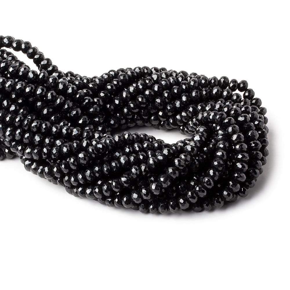 7mm Black Spinel faceted rondelle beads 14 inch 85 pieces AA (ONLINE ORDER ONLY)