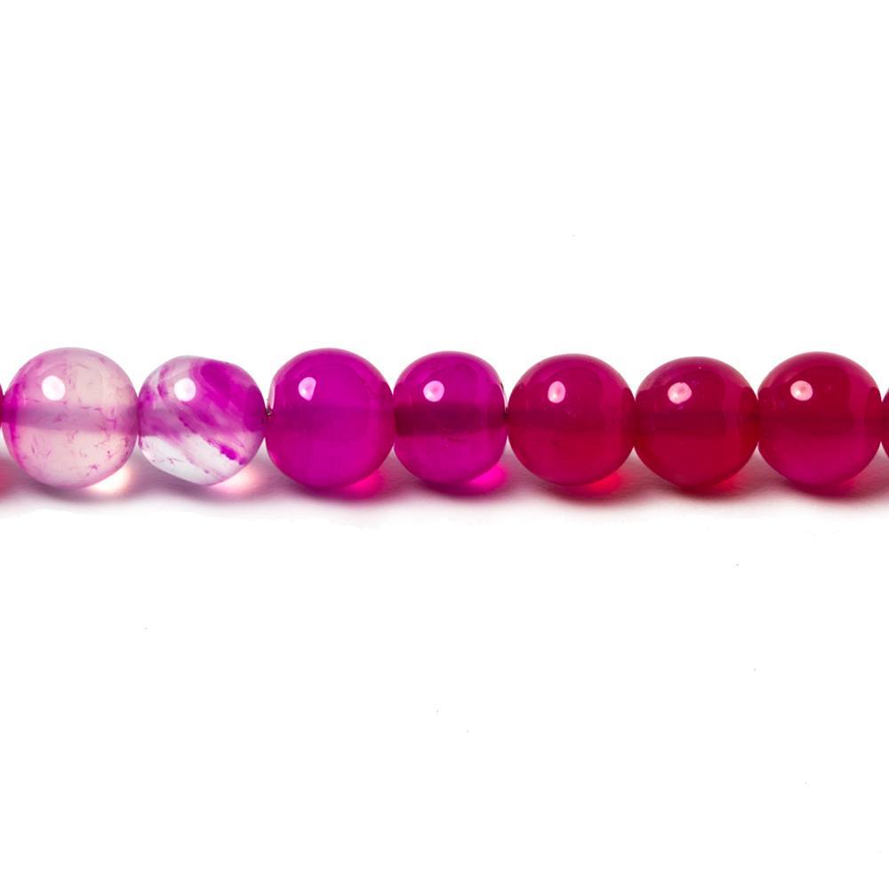 5.5-6mm Fuchsia Hot Pink Chalcedony Plain Round Beads 8 inch 38 pieces (ONLINE ORDER ONLY)