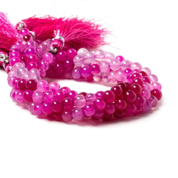 5.5-6mm Fuchsia Hot Pink Chalcedony Plain Round Beads 8 inch 38 pieces (ONLINE ORDER ONLY)