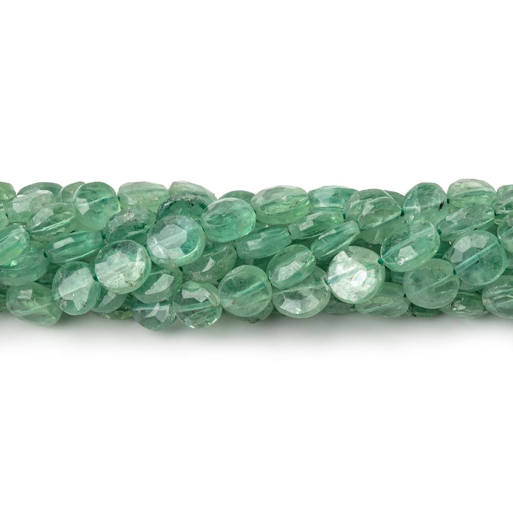 5.5-6mm Green Kyanite Faceted Coin Beads 14 inch 54 pieces (ONLINE ORDER ONLY)