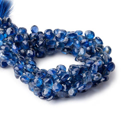 5.5-6mm Kyanite Faceted Heart Beads 7.5 inch 60 pieces AA (ONLINE ORDER ONLY)