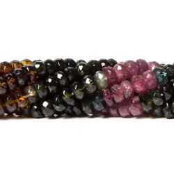 5.5-6mm Multi Color Tourmaline faceted rondelle beads 15 inch 110 pieces (ONLINE ORDER ONLY)