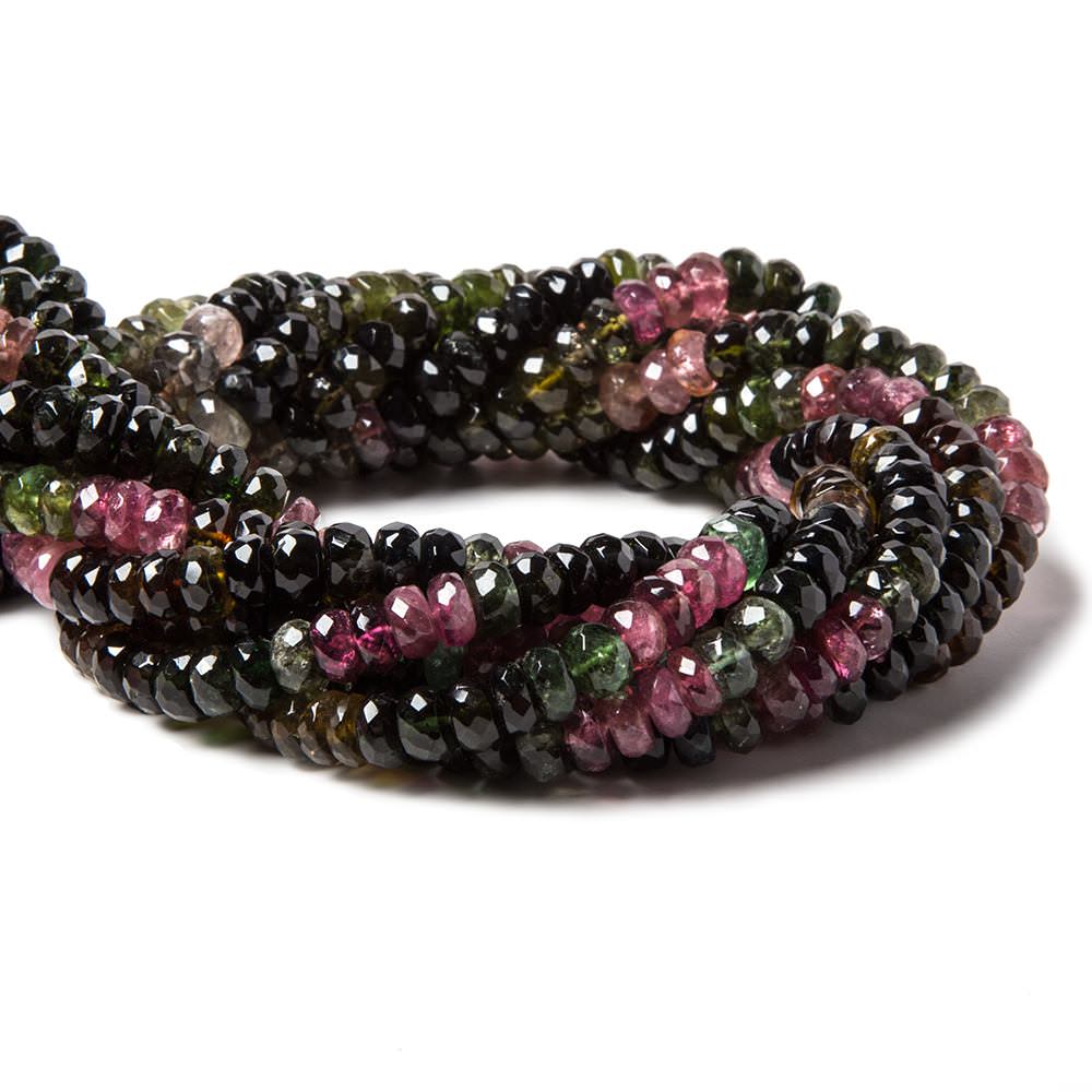 5.5-6mm Multi Color Tourmaline faceted rondelle beads 15 inch 110 pieces (ONLINE ORDER ONLY)
