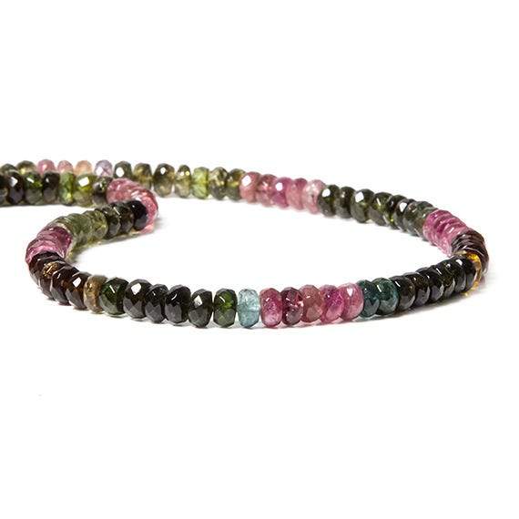 5.5-6mm Multi Color Tourmaline faceted rondelle beads 15 inch 110 pieces (ONLINE ORDER ONLY)