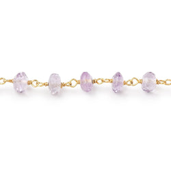5.5-6mm Pink Amethyst Faceted Rondelle Beads on Vermeil Chain (ONLINE ORDER ONLY)