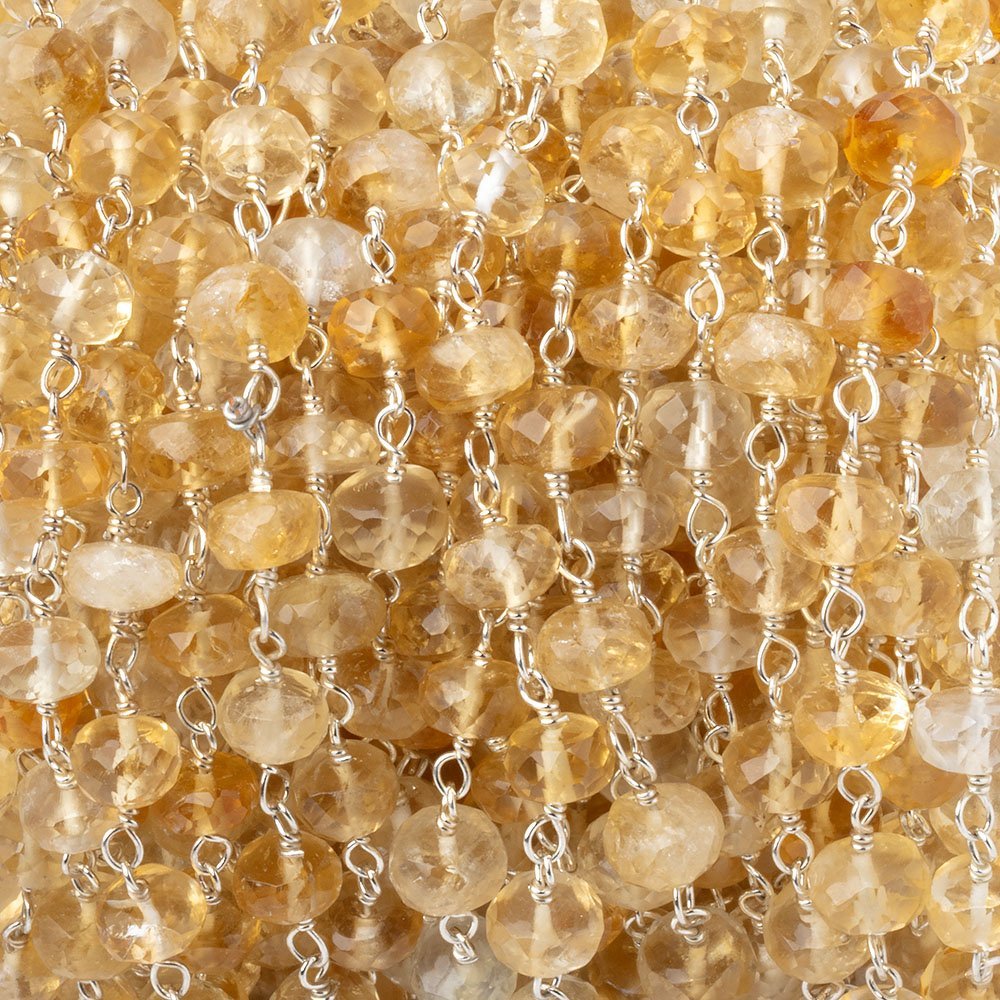 5.5-6mm Shaded Citrine Faceted Rondelle on Sterling Silver Chain (ONLINE ORDER ONLY)