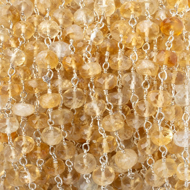 5.5-6mm Shaded Citrine Faceted Rondelle on Sterling Silver Chain (ONLINE ORDER ONLY)