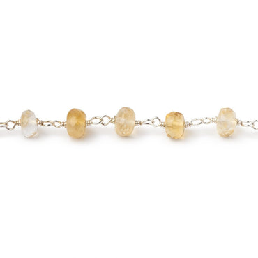 5.5-6mm Shaded Citrine Faceted Rondelle on Sterling Silver Chain (ONLINE ORDER ONLY)