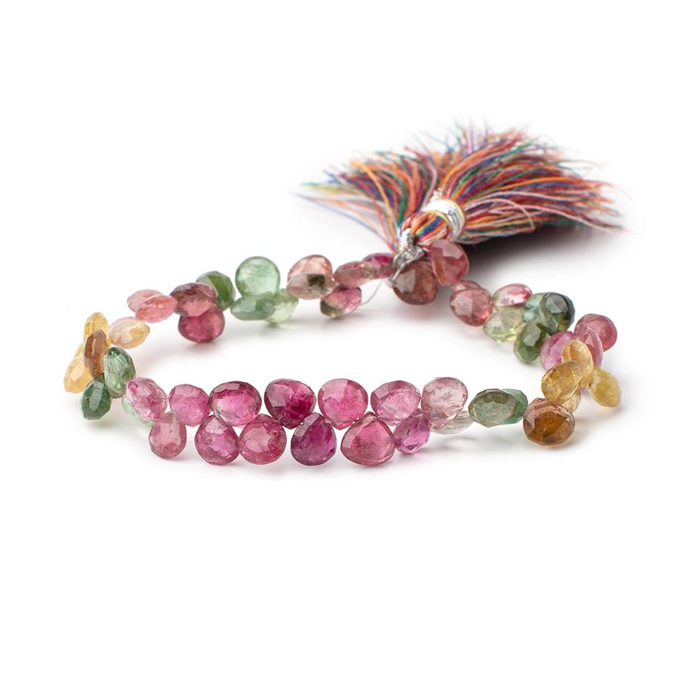 5.5-6mm Tourmaline Faceted Heart Beads 7 inch 54 pieces (ONLINE ORDER ONLY)