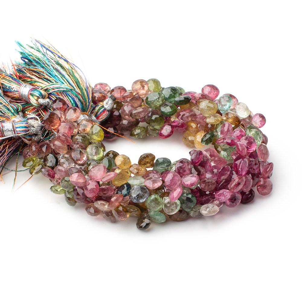 5.5-6mm Tourmaline Faceted Heart Beads 7 inch 54 pieces (ONLINE ORDER ONLY)