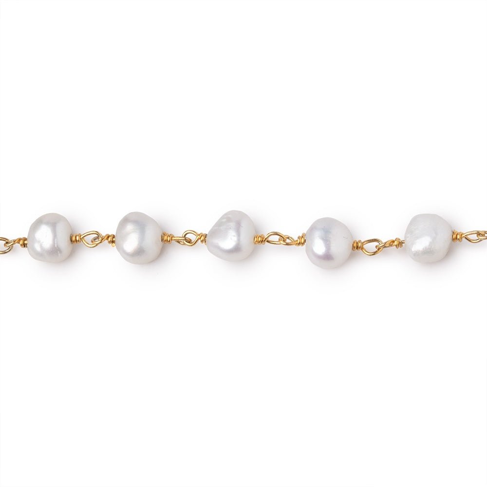 5.5-6mm White Baroque Pearls on Vermeil Chain (ONLINE ORDER ONLY)