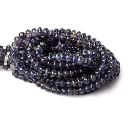 5.5-7.5mm Iolite Faceted Rondelles 14 inch 79 Beads AA (ONLINE ORDER ONLY)